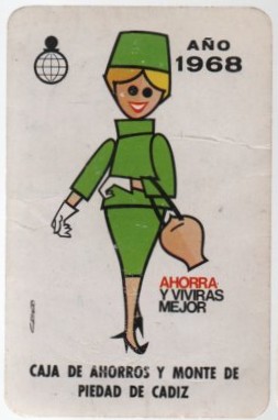 CALENDARIO FOURNIER MONTE DE PIEDAD CADIZ AÑO 1968