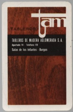 CALENDARIO FOURNIER TABLEROS TAM AÑO 1967