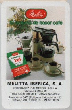 CALENDARIO FOURNIER MELITTA IBERICA AÑO 1988