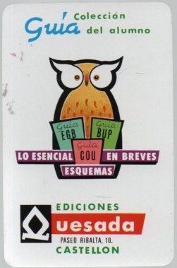 CALENDARIO FOURNIER EDICIONES QUESADA AÑO 1988
