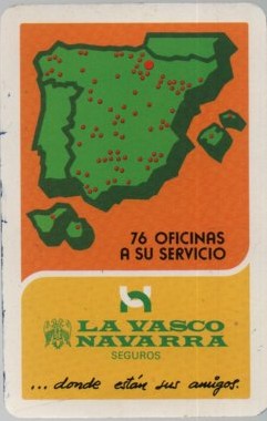 CALENDARIO FOURNIER LA VASCA NAVARRA AÑO 1981