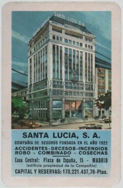 CALENDARIO FOURNIER SANTA LUCIA AÑO 1968