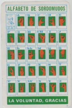 CALENDARIO FOURNIER ALFABETO SORDOMUDOS AÑO 1983