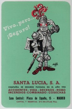 CALENDARIO FOURNIER SANTA LUCIA AÑO 1972