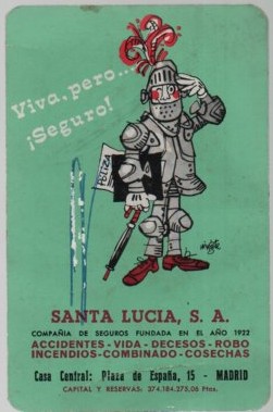 CALENDARIO FOURNIER SANTA LUCIA AÑO 1972