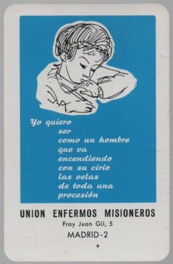 CALENDARIO FOURNIER ENFERMOS MISIONEROS AÑO 1970
