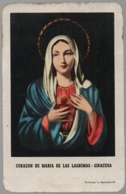 CALENDARIO FOURNIER CORAZON MARIA LAGRIMA AÑO 1960
