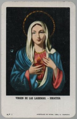 CALENDARIO FOURNIER LAGRIMAS SIRACUSA AÑO 1972