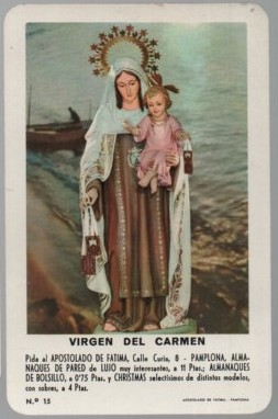 CALENDARIO FOURNIER VIRGEN DEL CARMEN AÑO 1966