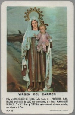 CALENDARIO FOURNIER VIRGEN DEL CARMEN AÑO 1966