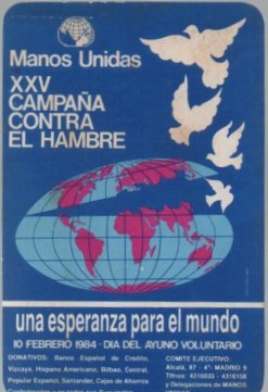 CALENDARIO MANOS UNIDAS AÑO 1984