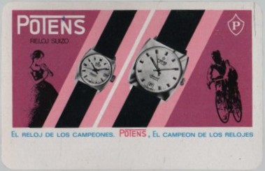 CALENDARIO FOURNIER RELOJ SUIZO POTENS AÑO 1969