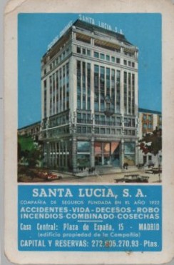 CALENDARIO FOURNIER SANTA LUCIA S.A. AÑO 1970