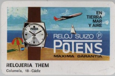 CALENDARIO FOURNIER RELOJ SUIZO POTENS AÑO 1969