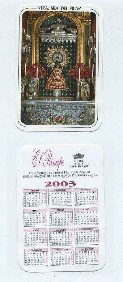 CALENDARIO DE BOLSILLO-2003-VIRGEN DEL PILAR