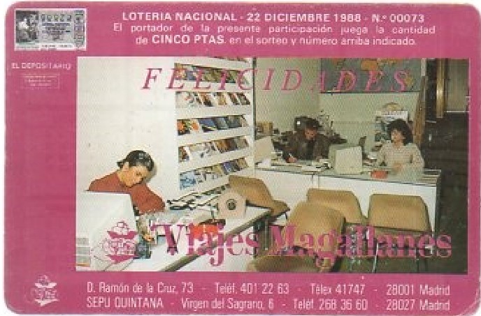 CALENDARIO VIAJES MAGALLANES AÑO 1989