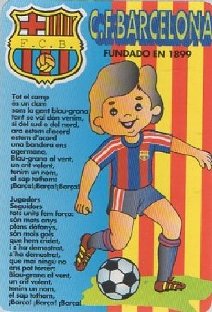CALENDARIO HIMNO BARCELONA FC AÑO 1995