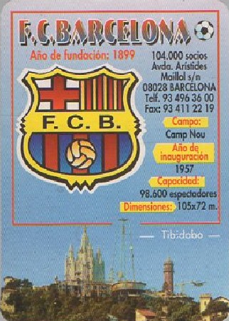 CALENDARIO BARCELONA FC AÑO 2001