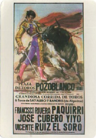 CALENDARIO CARTEL TOROS PAQUIRRI, YIYO AÑO 1987