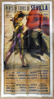 CARTEL PLAZA DE TOROS DE SEVILLA FERIA ABRIL 1967.