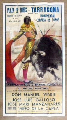 CARTEL PLAZA DE TOROS TARRAGONA AGOSTO 1974.