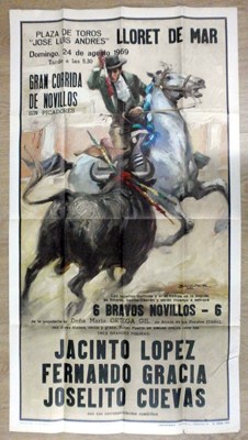 CARTEL PLAZA DE TOROS LLORET DE MAR AGOSTO 1969.