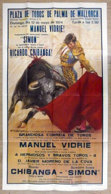 CARTEL PLAZA DE TOROS DE PALMA DE MALLORCA MAYO 1974.