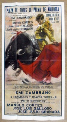 CARTEL PLAZA DE TOROS DE PALMA DE MALLORCA AGOSTO 1973