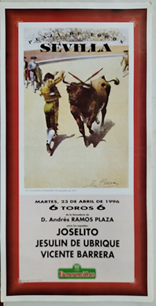 CARTEL DE TOROS. PLAZA DE TOROS DE SEVILLA 23 - 4 -1996