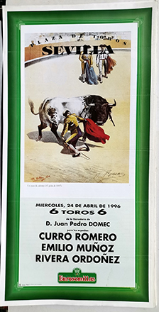 CARTEL DE TOROS. PLAZA DE TOROS DE SEVILLA 24 - 4 - 1996