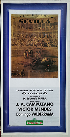 CARTEL DE TOROS. PLAZA DE TOROS DE SEVILLA 28 - 4 - 1996