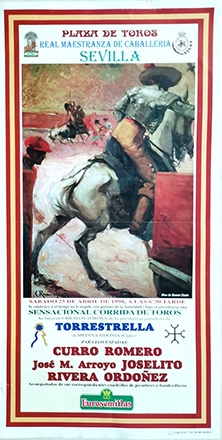 CARTEL DE TOROS. PLAZA DE TOROS DE SEVILLA 25 - 4 - 1998
