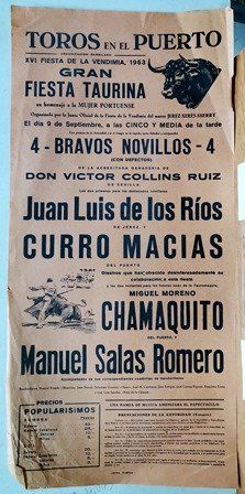 CARTEL - TOROS EN EL PUERTO XVI FIESTA DE LA VENDIMIA 1963 GRAN FIESTA TAURINA