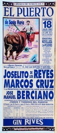 CARTEL - PLAZA DE TOROS EL PUERTO DE SANTA MARIA SABADO 18 JULIO 1998