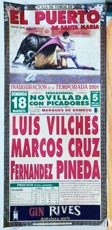 CARTEL PLAZA DE TOROS DE EL PUERTO DE SANTA MARIA DOMINGO 18 MARZO 2001