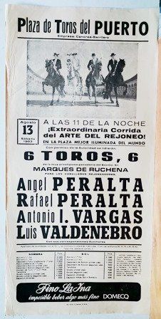 CARTEL - PLAZA DE TOROS DEL PUERTO EXTRAORDINARIA CORRIDA 13 AGOSTO 1983