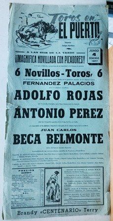 CARTEL - TOROS EN EL PUERTO MAGNIFICA NOVILLADA DOMINGO 4 JUNIO 1967