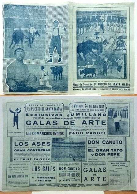 PROGRAMA DOBLE PLAZA DE TOROS EL PUERTO DE SANTA MARIA 24 JULIO 1964 GALAS DE ARTE