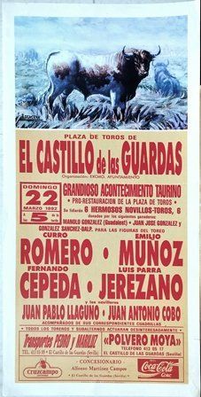 CARTEL PLAZA DE TOROS EL CASTILLO DE LAS GUARDAS. MARZO DE 1982