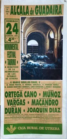 CARTEL PLAZA DE TOROS DE ALCALA DE GUADAIRA DOMINGO 24 DE FEBRERO DE 1991