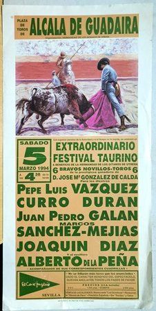CARTEL PLAZA DE TOROS DE ALCALA DE GUADAIRA SABADO 5 DE MARZO 1994