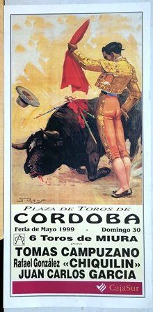 CARTEL PLAZA DE TOROS DE CORDOBA FERIA MAYO 1999 DOMINGO 30