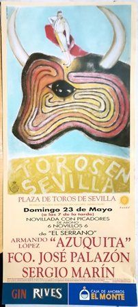 CARTEL DE TOROS EN SEVILLA 2004 DOMINGO 23 DE MAYO NOVILLADA CON PICADORES