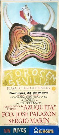 CARTEL DE TOROS EN SEVILLA 2004 DOMINGO 23 DE MAYO NOVILLADA CON PICADORES