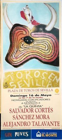 CARTEL DE TOROS EN SEVILLA 2004 DOMINGO 16 DE MAYO NOVILLADA CON PICADORES