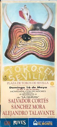 CARTEL DE TOROS EN SEVILLA 2004 DOMINGO 16 DE MAYO NOVILLADA CON PICADORES