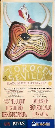CARTEL DE TOROS EN SEVILLA 2004 10 Y 13 DE JUNIO CORRIDA DE TOROS Y NOVILLADA CON PICADORES