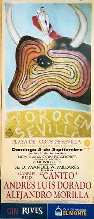 CARTEL DE PLAZA DE TOROS DE SEVILLA PROMOCION NUEVOS VALORES JULIO 2004
