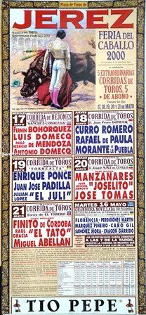 CARTEL PLAZA DE TOROS DE JEREZ FERIA DEL CABALLO 2000 5 EXTRAORDINARIAS CORRIDAS