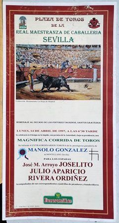 CARTEL PLAZA DE TOROS DE LA REAL MAESTRANZA DE CABALLERIA DE SEVILLA 14 ABRIL 1997